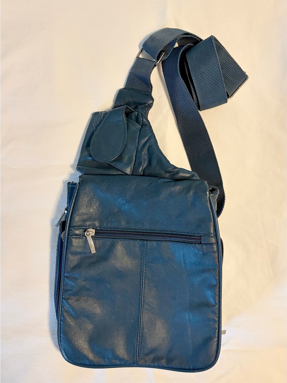 Navy Leather Sling Bag - Buxton